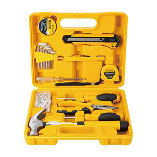 【文具通】得力Deli工具-家用工具套裝組/EDL1018J/18件/黃色工具