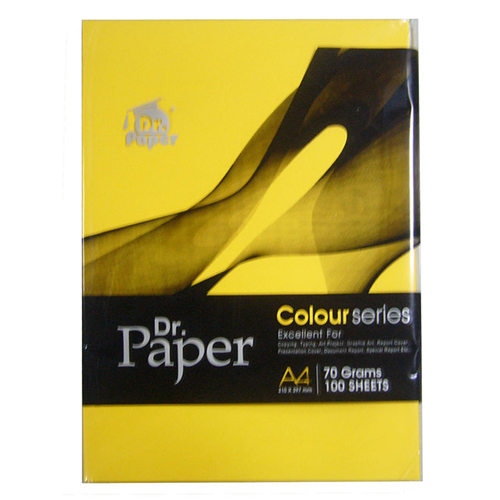 【文具通】Dr.Paper A4 70gsm 雷射噴墨彩色影印紙 金黃100入