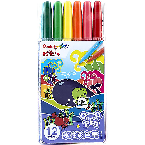 【文具通】Pentel 飛龍牌 S3602-12 水性彩色筆12色組