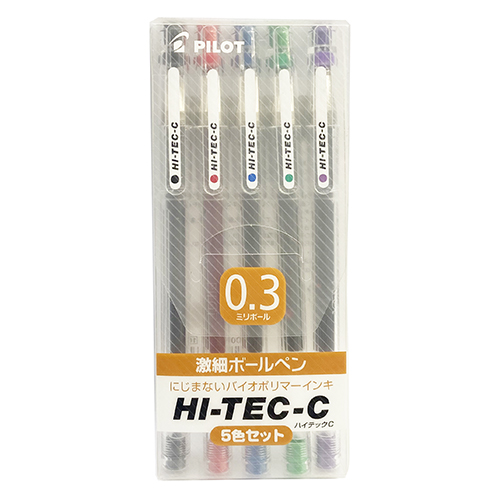 【文具通】PILOT 百樂 HI-TEC-C LH-20C3-S5 超細鋼珠筆 0.3mm 5色組入