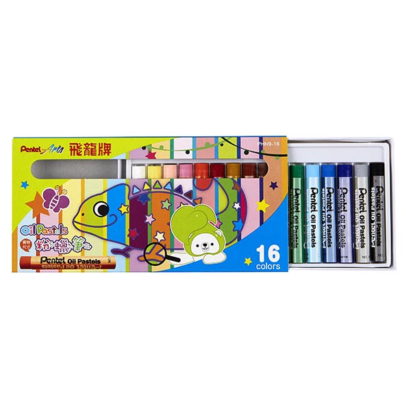 【文具通】Pentel 飛龍牌 PHN9-16 一般粉蠟筆系列 16色