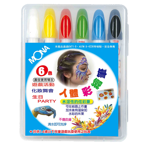 【文具通】Tomato 萬事捷 CP-065 水溶炫彩筆(人體彩繪筆) 6色組