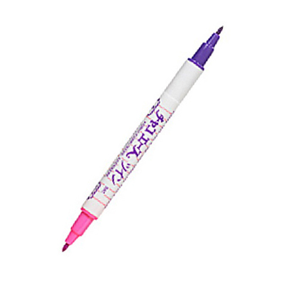 【文具通】Adger Chako Ace Twin Pen LHS-018 布料用進口記號消失筆 (雙頭) 粉紅/紫色