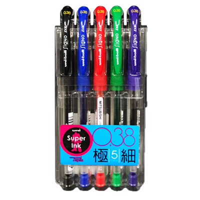 【文具通】UNI 三菱 UM-151 超極細鋼珠筆/中性筆 0.38 5色組