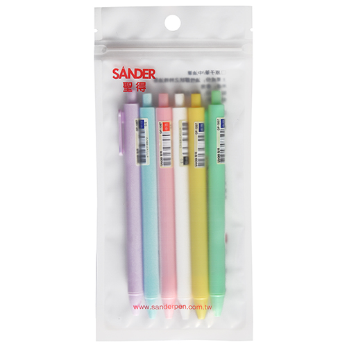 【文具通】SANDER 聖得 GP-1007-6S自動中性筆6色組0.5mm