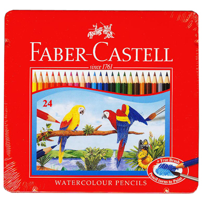 【文具通】Faber-Castell 輝柏 進口24色鐵盒色鉛筆 紅盒.水性 115925
