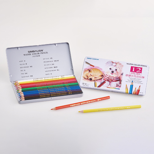 【文具通】SIMBALION 雄獅 WP-12 水彩色鉛筆/色筆 12色 水性 鐵盒