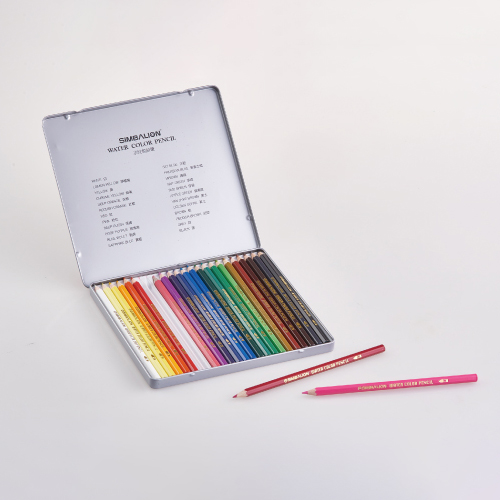 【文具通】SIMBALION 雄獅 WP-24 水彩色鉛筆/色筆 24色 水性 鐵盒