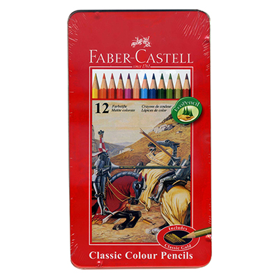 【文具通】Faber-Castell 輝柏 進口12色鐵盒色鉛筆 紅盒.油性 NO.115844