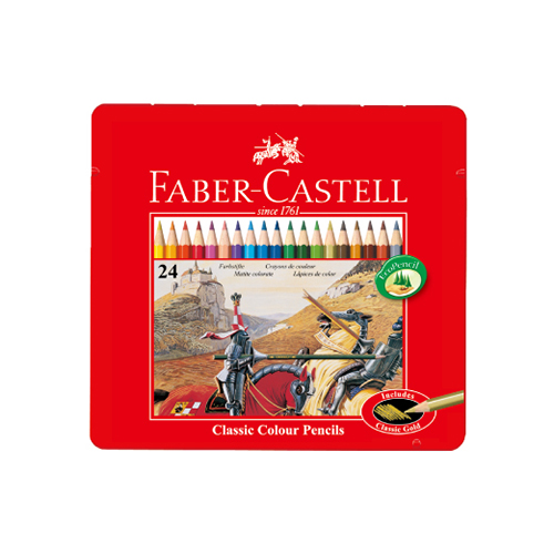【文具通】Faber-Castell 輝柏 進口24色鐵盒色鉛筆 紅盒.油性 115845
