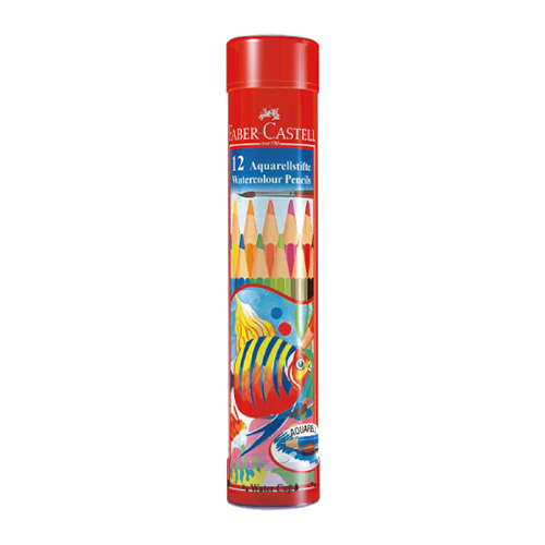 【文具通】Faber-Castell 輝柏 進口12色水性色鉛筆精緻棒棒筒附水彩筆.水杯 NO.115912