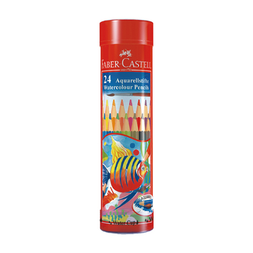 【文具通】Faber-Castell 輝柏 進口24色水性色鉛筆精緻棒棒筒附水彩筆.水杯 115924