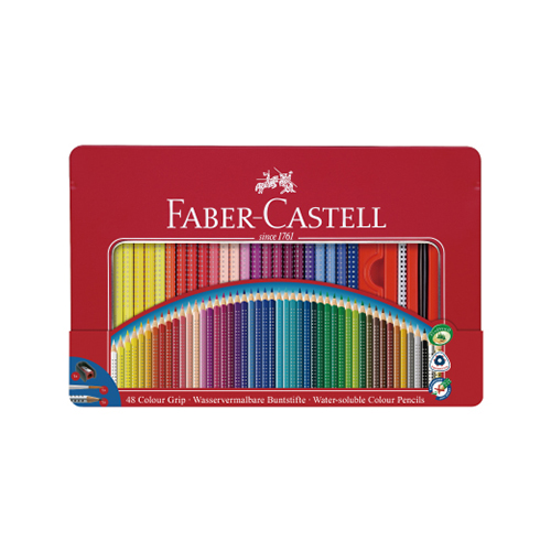 【文具通】Faber-Castell 輝柏 GRIP握得住好點子水性色鉛筆48色/鐵盒 112448