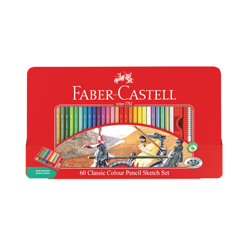 【文具通】Faber-Castell 輝柏 60色油性色鉛筆/鐵盒/騎士 115893