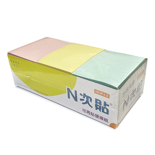 【文具通】StickN N次貼 1.5x2 3色盒裝便條紙/便利貼 粉黃藍 38x50mm NO.61105