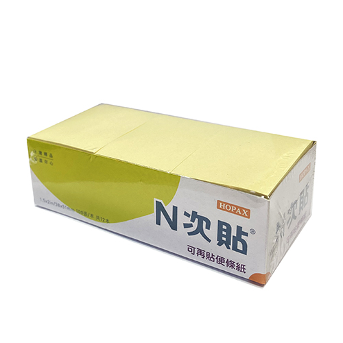 【文具通】StickN N次貼 1.5x2 黃色盒裝便條貼 38x50mm NO.61106