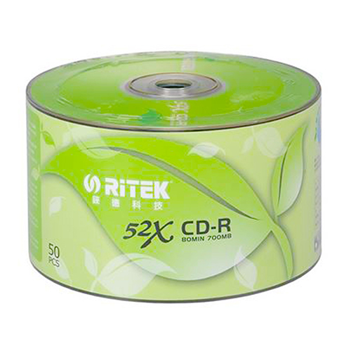 【文具通】錸德RITEK CDR 光碟片52X 50入裸包80MIN.700MB