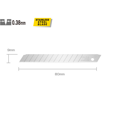 【文具通】OLFA AB-10S 不鏽鋼小型美工刀片 10片裝 日本5片裝型號SSB5K型