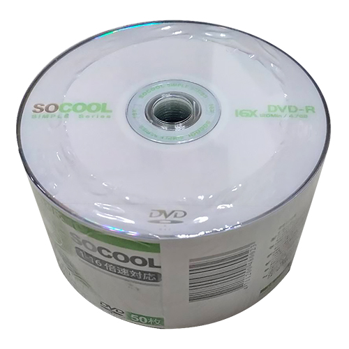 【文具通】SOCOOL DVD-R空白光碟片 16X 4.7GB 120min 50片入裸包