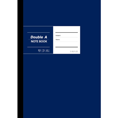 【文具通】Double A DANB17003 B5 18K布膠系列固頁方格筆記本/記事本 深藍 40張入
