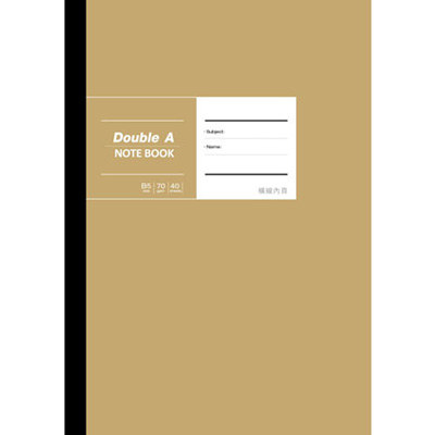 【文具通】Double A DANB17005 B5 18K布膠系列固頁橫線筆記本/記事本 黃牛皮 40張入