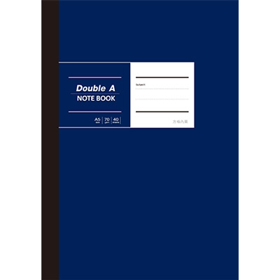 【文具通】Double A DANB17008 A5 25K布膠系列固頁方格筆記本/記事本 深藍 40張入