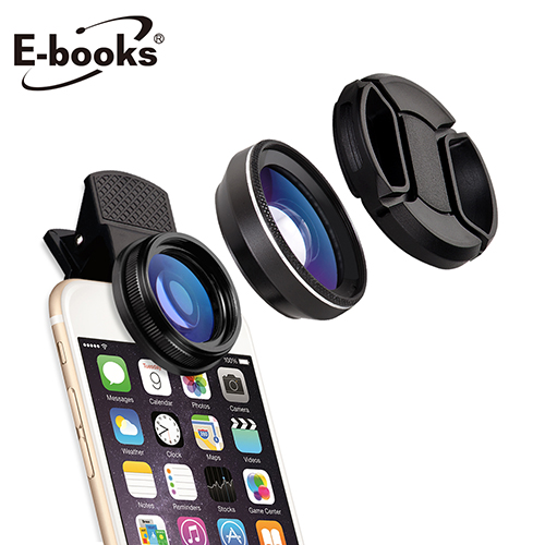 【文具通】E-books N48 超大廣角0.6x專業手機鏡頭組