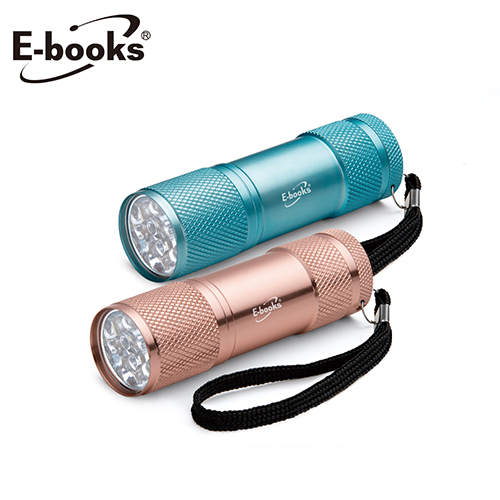 【文具通】E-books F3 輕量鋁合金LED手電筒雙入組 A/粉.藍
