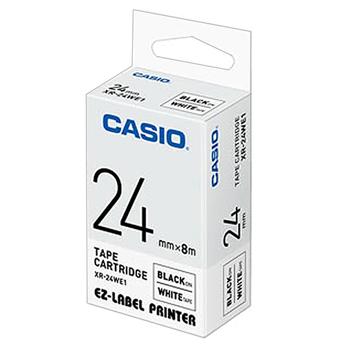 【文具通】CASIO 卡西歐 XR-24WE1 白底黑字 標誌帶/色帶 24mm