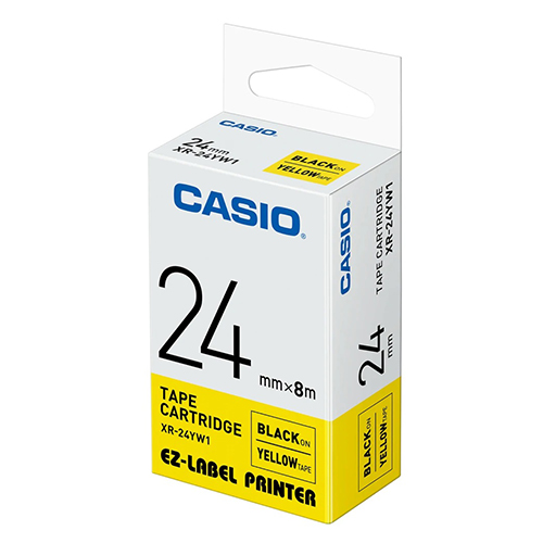 【文具通】CASIO 卡西歐 XR-24YW1 黃底黑字 標誌帶/色帶 24mm