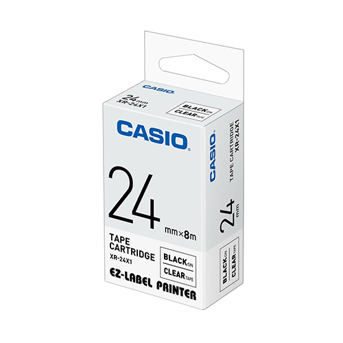 【文具通】CASIO 卡西歐 XR-24X1 透明底黑字 標誌帶/色帶 24mm