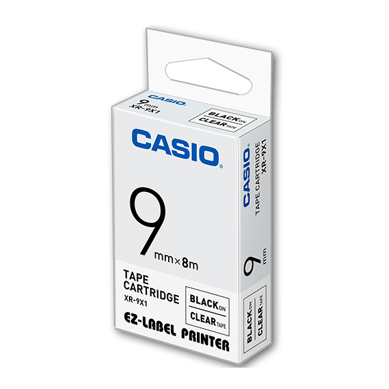 【文具通】CASIO 卡西歐 XR-9X1 透明底黑字 標誌帶/色帶 9mm