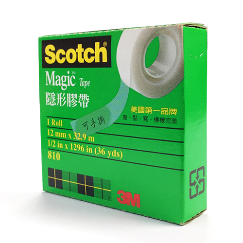 【文具通】3M™ Scotch® 思高牌 810 隱形膠帶 可手撕 1/2 12mm×32.9m