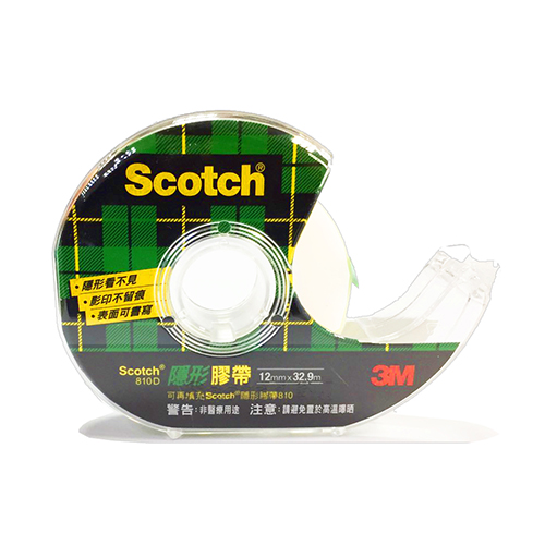 【文具通】3M™ Scotch® 思高牌 810D 隱形膠帶 附膠台 可手撕 1/2 12mm×32.9m