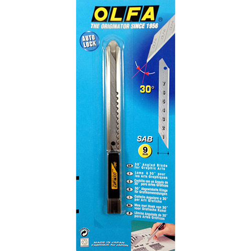 【文具通】OLFA SAC-1 新型自動卡鎖細工刀/美工刀 斜角30度 (日本包裝型號141B型)