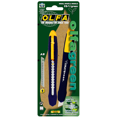 【文具通】OLFA ES-1/green 綠色環保小型美工刀 日本包裝型號188BS型