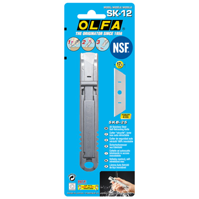 【文具通】OLFA SK-12 新型全不鏽鋼安全工作刀/美工刀