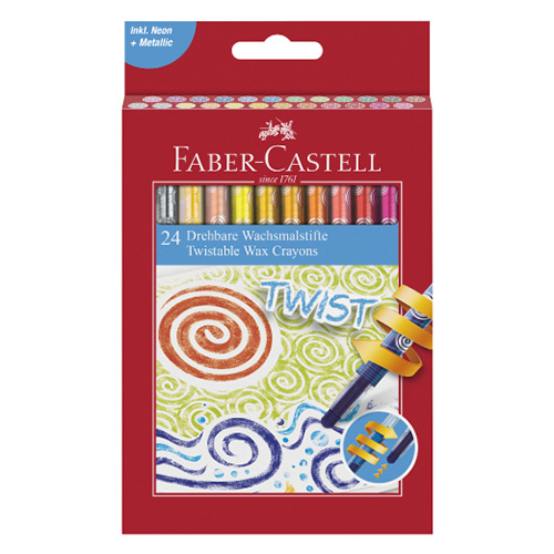 【文具通國際股份有限公司;華軒文具興業有限公司;Faber-Castell 輝柏】Faber-Castell 輝柏 旋轉蠟筆24色 NO.120004