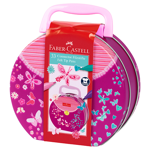 【文具通國際股份有限公司;華軒文具興業有限公司;Faber-Castell 輝柏】Faber-Castell 輝柏 手提包造型連接筆/彩色筆-33色 155537