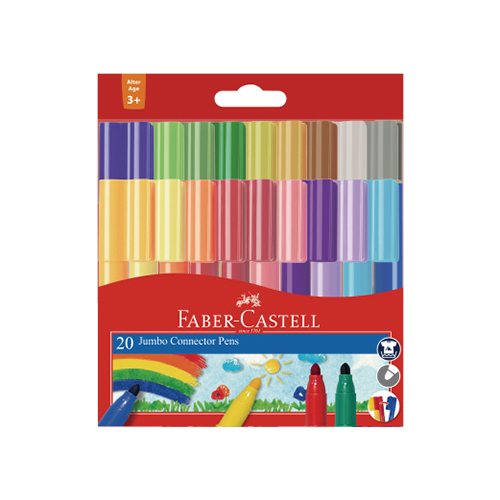 【文具通國際股份有限公司;華軒文具興業有限公司;Faber-Castell 輝柏】Faber-Castell 輝柏 JUMBO連接筆/彩色筆20色 NO.66-2000-20