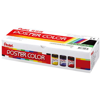【文具通】Pentel 飛龍牌 POS4-12 廣告顏料 30cc 1打 12色盒裝