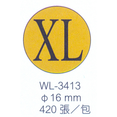 【文具通】華麗牌 WL-3413 標籤 XL SIZE 金底黑字 ø16mm 420張入