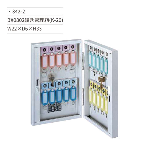 【文具通】BX0802鑰匙管理箱(K-20) 342-2 W22×D6×H33