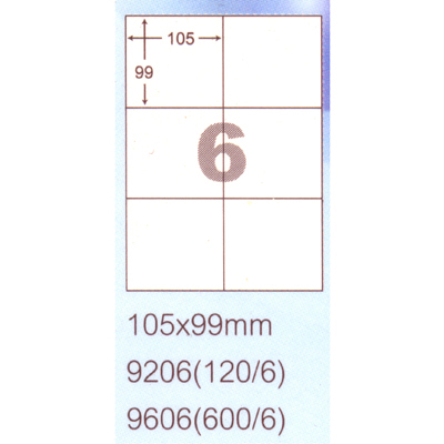【文具通】阿波羅 105x99mm NO.9206 6格 A4 雷射噴墨影印自黏標籤貼紙 20大張入