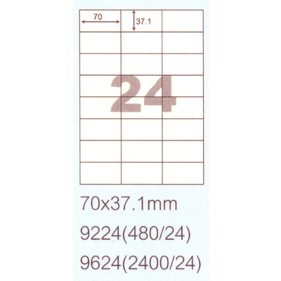 【文具通】阿波羅 70x37.1mm NO.9224 24格 A4 雷射噴墨影印自黏標籤貼紙 20大張入