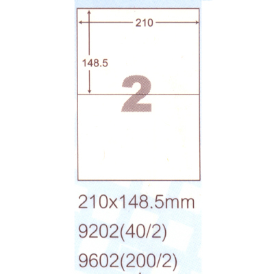 【文具通】阿波羅 210x148.5mm NO.9602 2格 A4 雷射噴墨影印自黏標籤貼紙 100大張入