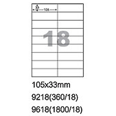 【文具通】阿波羅 105x33mm NO.9618 18格 A4 雷射噴墨影印自黏標籤貼紙 100大張入