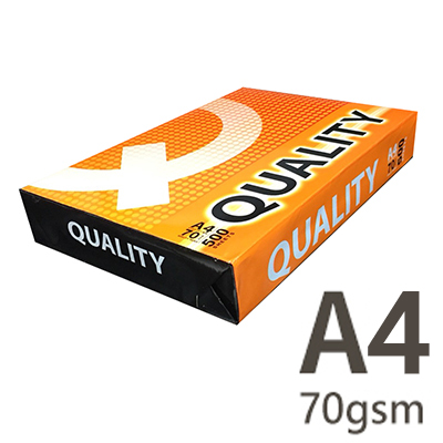 【文具通】QUALITY A4 70gsm 雷射噴墨白色影印紙500張入 橘包 淨白色