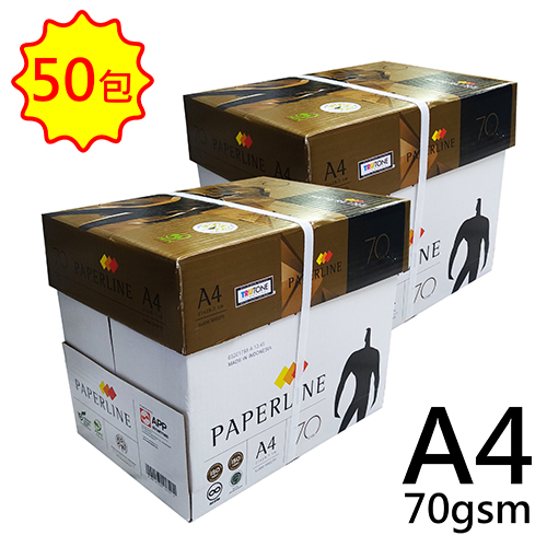 【文具通】金牌PAPER LINE A4 70gsm 雷射噴墨白色影印紙500張入 X 50包