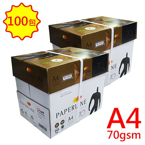 【文具通】金牌PAPER LINE A4 70gsm 雷射噴墨白色影印紙500張入 X 100包